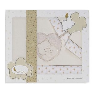 Tríptico Coche “Corazón” beige Interbaby