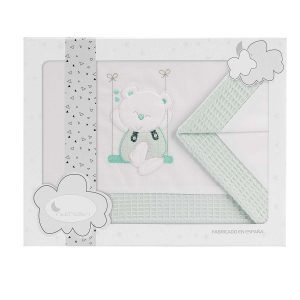 Tríptico Cuna “Oso” Menta Int