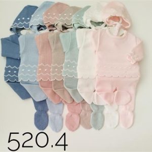 520.4-Conjunto Punto con Polaina y Gorro Baby Fashion