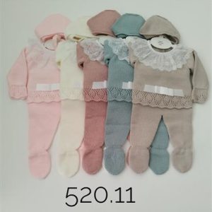 520.11-Conjunto Punto con Polaina y Gorro Baby Fashion