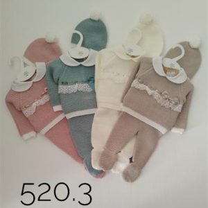 520.3-Conjunto Punto con Polaina y Gorro Baby Fashion