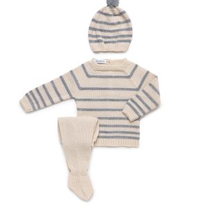 25546-Conjunto 3P Rayado Crema Gris Juliana