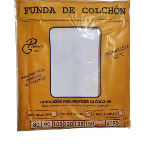 S-500-Funda Colchón de Raso Labrado de Cuna Blanco
