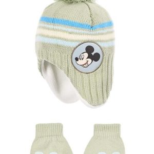 HY45031-Gorro + Manoplas “Mickey” Verde Sun City