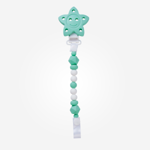 14352-Portachupete Silicona “Estrellita” Menta Saro