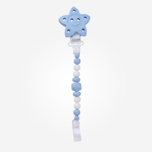 14361-Portachupete Silicona “Estrellita” Azul Saro