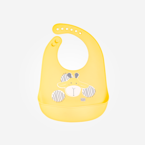 Babero Silicona “Jungle Party” amarillo Saro