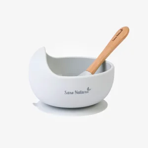 Set de alimentación “Nordic Wave” Gris / Antibacteriano / Silicona Orgánica