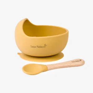 Set de alimentación “Nordic Wave” Mostaza / Antibacteriano / Silicona orgánica