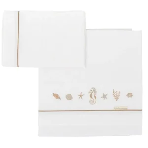 JUEGO SABANAS 100% ALGODON CUNA 60X120 OCEAN BEIG new