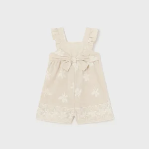 Mono enterito palmeras lino bebé - Crudo.