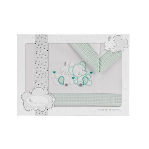 Tríptico Cuna “Conejo-Elefante” menta Interbaby