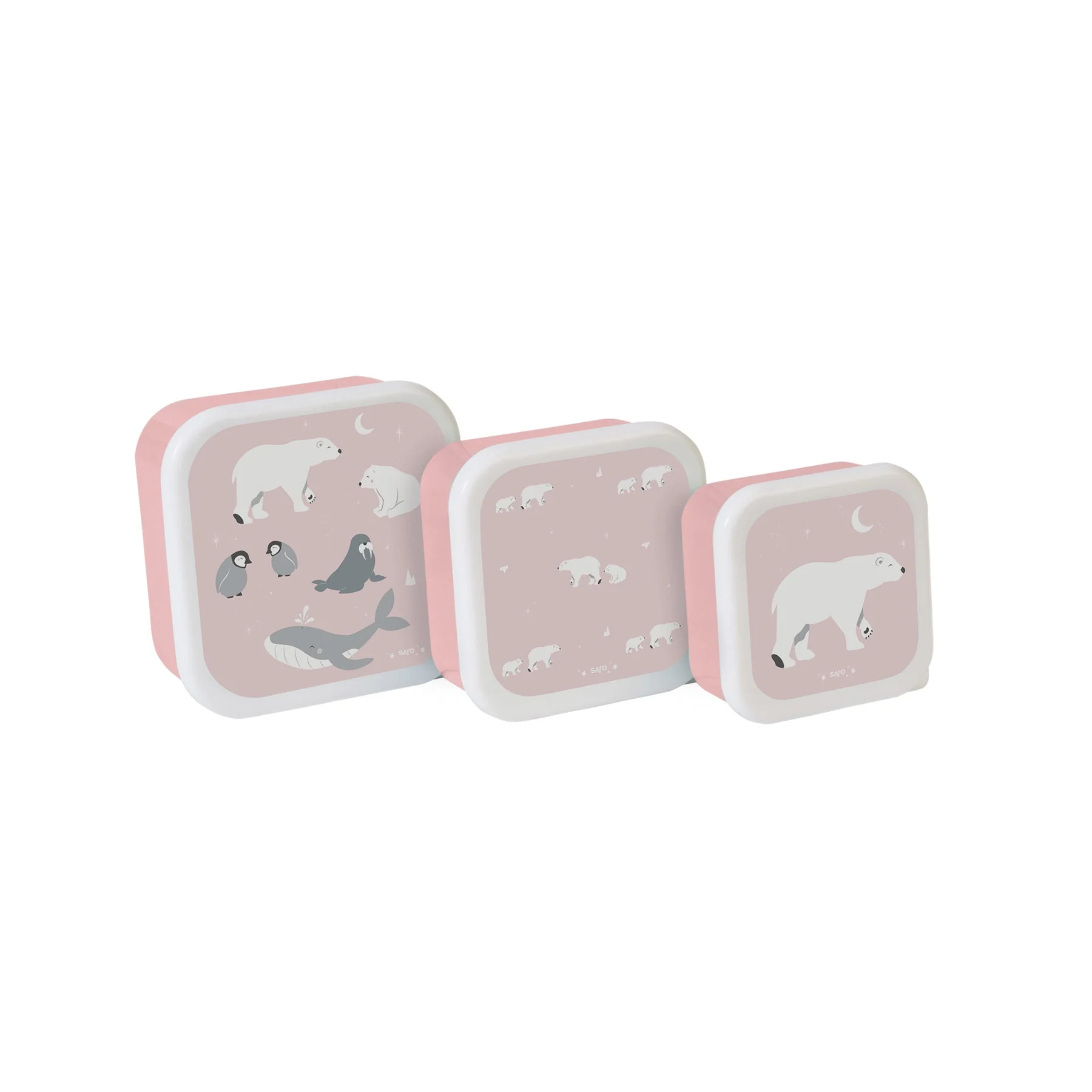 Set de 3 contenedores porta comida-Rosa /Preventa