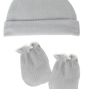 Pack Gorro y Manoplas “Copos” gris Calamaro