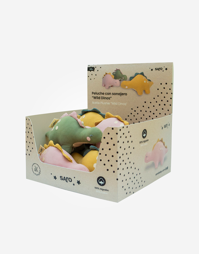 0155-Peluche con Sonajero “Wild Dinos” Saro - Imagen 2