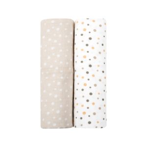 31103010066-Pack 2 Muselinas “Dots Beige” Kikkaboo