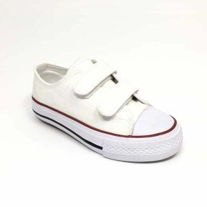 102319-Zapatilla Loneta blanca con Velcro