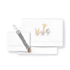 03307-Tríptico Cuna “Acuarela” Bco/Gris Interbaby