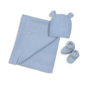 SET52-Set Toquilla,Gorro y Patucos Azul Interbaby