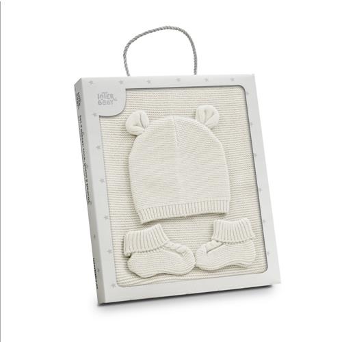 SET52-Set Toquilla,Gorro y Patucos Beige Interbaby - Imagen 6