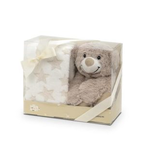 PE020-Peluche + Manta “Estrella Oso” Beige Interbaby