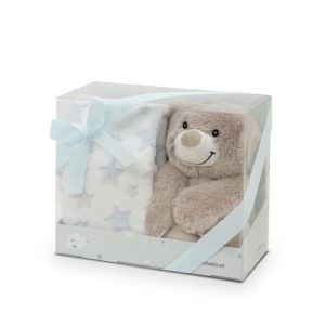 PE020-Peluche + Manta “Estrella Oso” Azul Interbaby