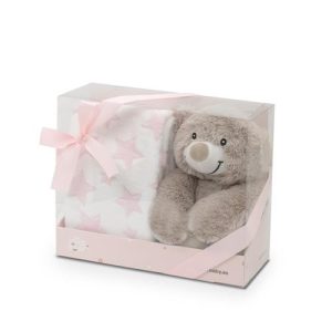 PE020-Peluche + Manta “Estrella Oso” Rosa Interbaby