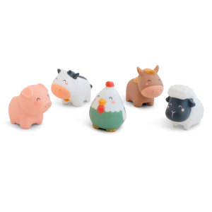 0367-Set de 5 juguetes de baño “Funny Farm” Saro