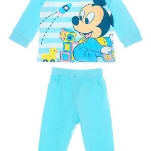 XH0333.B-Pijama Largo Interlock “Mickey” Agua Marina
