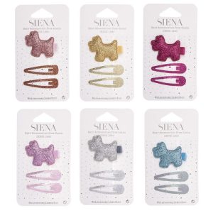 209106735-Pack glitter perrito y 2 clips lisos Siena Complementos