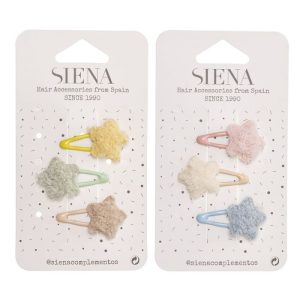 209107543-Pack 3 clips pelo estrellitas de borreguito Siena Complementos
