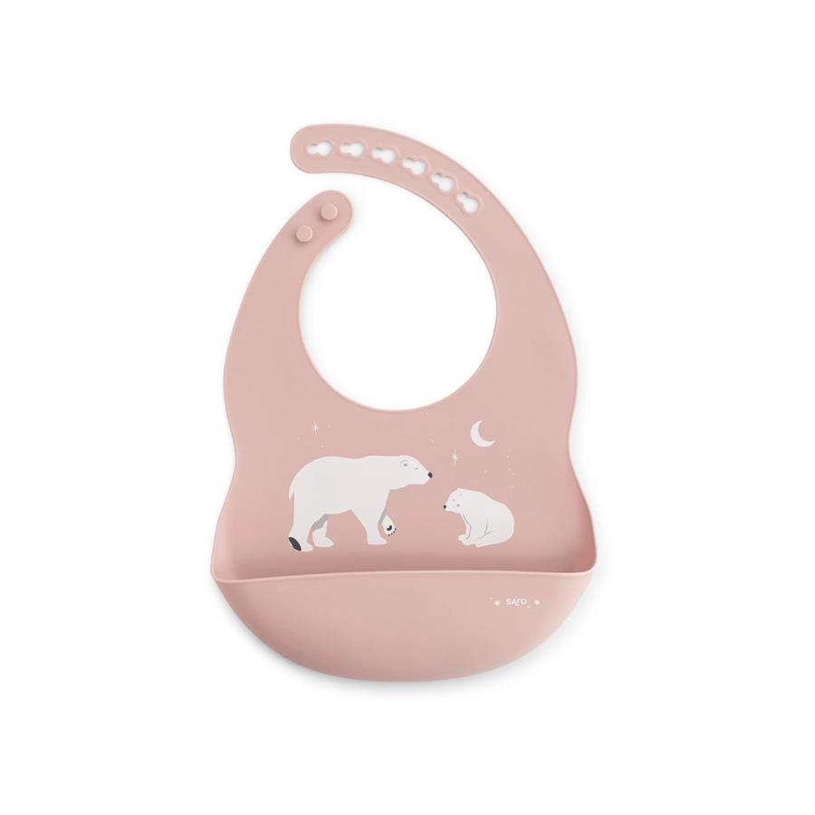 16627-Babero Silicona “Party” Polaris Dusty Pink Saro