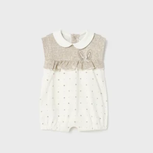 Enterito con cuello de algodón sostenible BEIGE