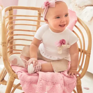 Conjunto 3 piezas - Polera algodón + 2 Polainas Rosa