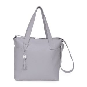 BOLSO PANERA+CAMBIADOR POLIPIEL LOVE GRIS