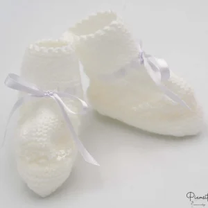 Botitas Recien Nacido Blancas Modelo 16