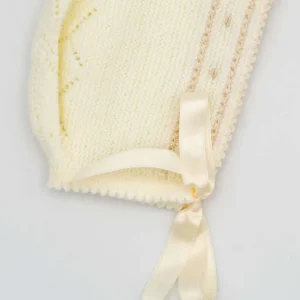 Gorro Recien Nacido Blanco y Beige Modelo 8