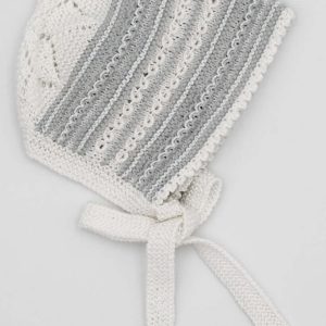 Gorro Recien Nacido Blanco y Gris Modelo 13
