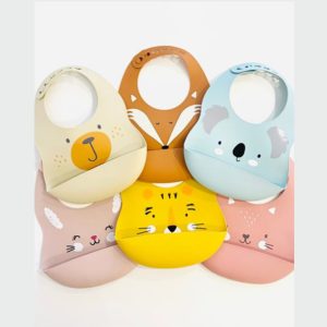 Babero de siliona de animalitos