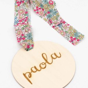 Placa de Madera Redonda Grabada