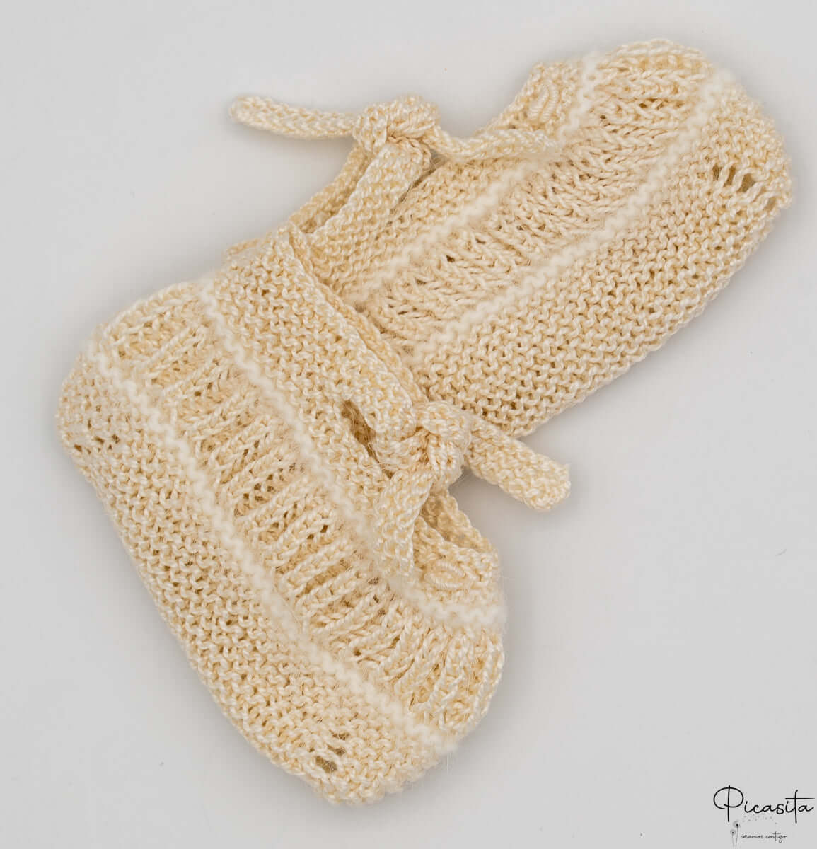 Zapatitos Recien Nacido Beige Modelo 19 - Imagen 3